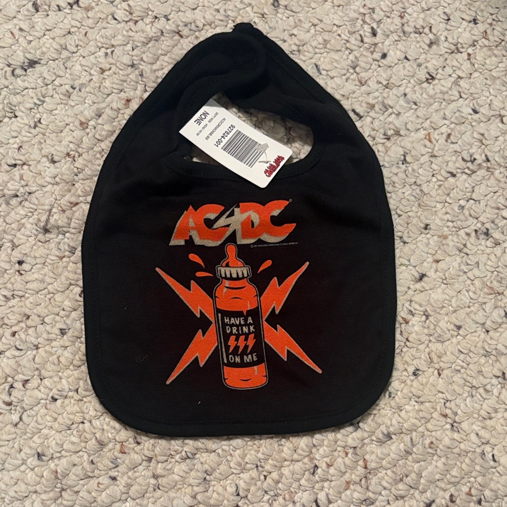 🔥5 FOR $25🔥 Hot Topic AC/DC Have a Drink On Me Baby Bib